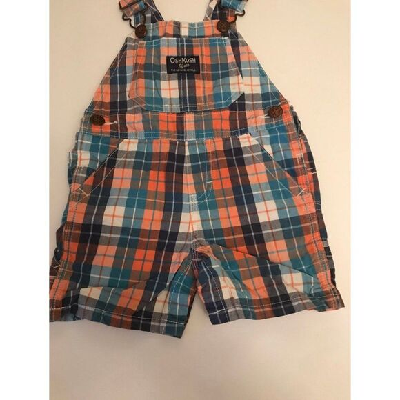 Vtg OshKosh Overalls colorful plaid boys size 12 months - Picture 4 of 9